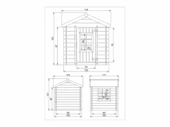 Casa de madera para niños (tetto-colore azul) - 111x113xA121 cm - M570M-1^Timbela Discount