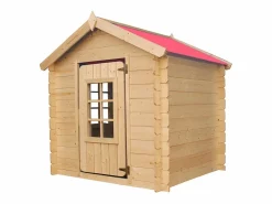 Timbela Cabaña Infantil|Casa de madera para niños (tetto-colore rosso) - 111x114xA121 cm - M570R-1
