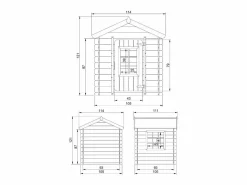 Timbela Cabaña Infantil|Casa de madera para niños (tetto-colore verde) - 111x114xA121 cm - M570Z-1