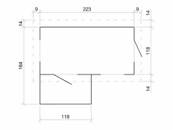 Casa de madera para niños - L146xL241xA151 cm / 2.63m² - M503^Timbela Best