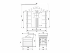Timbela Casa de madera para niños sin suelo - L112xL146xA152 cm / 1.1m² - M550-1 Color natural claro Online