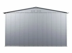 EXPERTLAND Caseta de jardín de 9,92m² de acero galvanizado gris - LINUS Gris claro Discount