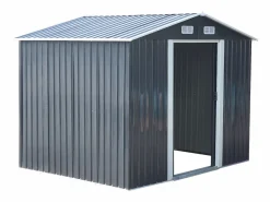 EXPERTLAND Caseta de jardín de 5,2m² de acero galvanizado gris - MANSO Gris antracita Sale