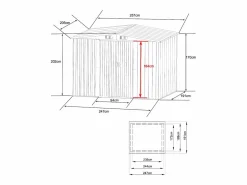 EXPERTLAND Caseta de jardín de 5,2m² de acero galvanizado gris - MANSO Gris antracita Sale