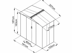 Caseta de jardín de 2,36m² de acero galvanizado gris - LINUS^EXPERTLAND Sale