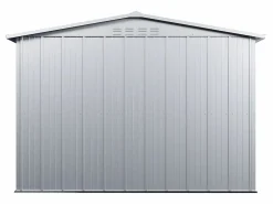 EXPERTLAND Caseta de jardín de 4,91m² de acero galvanizado gris - LINUS Gris claro Sale