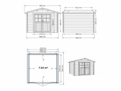 Caseta de jardín de madera tratado con autoclave 9,91 m² de 28 mm de grosor HORTUSA^EXPERTLAND Clearance