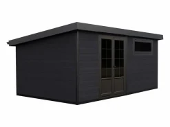 Caseta de jardín de madera compuesta 28 mm antracita o natural oscuro - 17,2 m² - HAZELTON^Vente-unique Best
