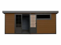 Caseta de jardín de madera compuesta 28 mm antracita o natural oscuro - 17,2 m² - HAZELTON^Vente-unique Best