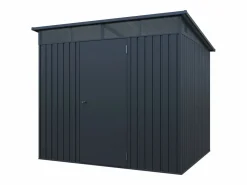 EXPERTLAND Caseta de jardín de metal en acero galvanizado 4,6 m² - CLAFTON Gris antracita Best