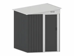 Caseta de jardín de metal adosado de acero galvanizado antracita 3,15 m² - DAXTON^EXPERTLAND Best