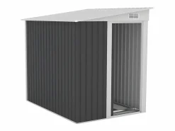 Caseta de jardín de metal adosado de acero galvanizado antracita 3,15 m² - DAXTON^EXPERTLAND Best