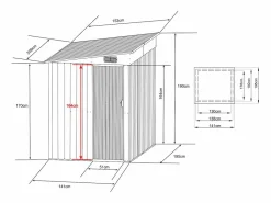 Caseta de jardín de metal adosado de acero galvanizado antracita 3,15 m² - DAXTON^EXPERTLAND Best