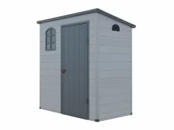 EXPERTLAND Caseta de jardín de resina gris - superficie 2.12m² - NERIO Gris claro / Gris antracita Hot