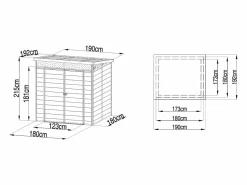 Caseta de jardín de resina 3,65m² con suelo - MINARO^EXPERTLAND Clearance