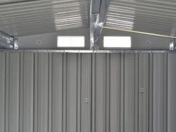 EXPERTLAND Caseta de jardín LERY de 10,5 m² de acero galvanizado gris Gris antracita Outlet