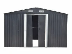 EXPERTLAND Caseta de jardín MANSO de 12,5 m² de acero galvanizado Gris Gris antracita Clearance