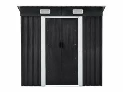 EXPERTLAND Caseta de jardín metal de acero galvanizado gris 2,3 m² MANSO Gris antracita Outlet