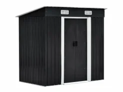 EXPERTLAND Caseta de jardín metal de acero galvanizado gris 2,3 m² MANSO Gris antracita Outlet