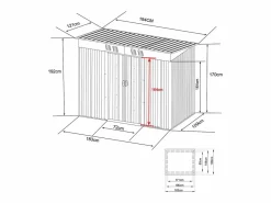 EXPERTLAND Caseta de jardín metal de acero galvanizado gris 2,3 m² MANSO Gris antracita Outlet