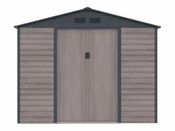 Caseta de jardín metal de acero galvanizado efecto madera gris 7,17 m² ADELMO^EXPERTLAND Sale