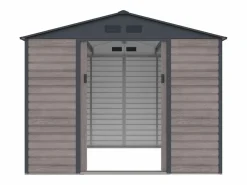 Caseta de jardín metal de acero galvanizado efecto madera gris 7,17 m² ADELMO^EXPERTLAND Sale