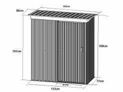 EXPERTLAND Caseta de jardín metálica de acero galvanizado verde salvia - 1,39 m² - BIRON Verde almendra Online