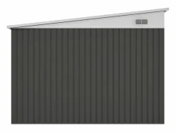 Caseta de jardín metálico adosado de acero galvanizado antracita 9,76 m² - DAXTON^EXPERTLAND New