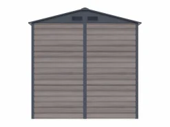 EXPERTLAND Caseta jardín acero galvanizado efecto madera - 4,15 m² - ideal para herramientas- ADELMO Gris antracita / Color natural oscuro Hot