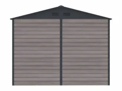 EXPERTLAND Caseta jardín acero galvanizado efecto madera - 8,94 m² - ideal para herramientas- ADELMO Gris antracita / Color natural oscuro