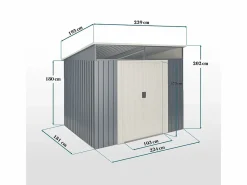Caseta metal Stark 4,6m2 - 10 años de garantía - 194x239x203cm. Cobertizo jardin^Wasabi Discount