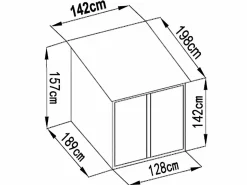 Caseta para bicicletas NIKI acero galvanizado gris 2,8 m²^EXPERTLAND Best