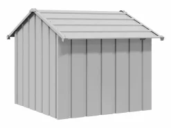 Clicnbuy Caseta para perros con techo acero galvanizado 85x107x81 cm Gris Discount