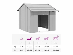 Clicnbuy Caseta para perros con techo acero galvanizado 85x107x81 cm Gris Discount