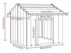 Caseta para perros con techo acero galvanizado 85x107x81 cm^Clicnbuy Sale