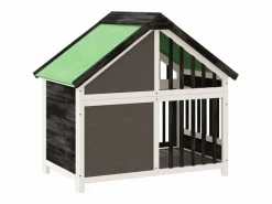 Clicnbuy Caseta para perros madera maciza de pino 96x60,5x87 cm Gris