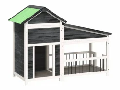 Clicnbuy Seguridad Para Mascotas|Caseta para perros madera maciza de pino 143x60,5x109 cm