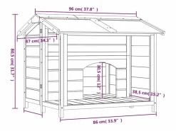 Clicnbuy Caseta para perros madera maciza de pino marrón 96x87x80,5 cm Marru00f3n Discount