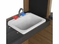Cabaña Infantil|Casita de Juegos Infantil SucceBuy de Madera con Puerta, Ventana y Lavabo