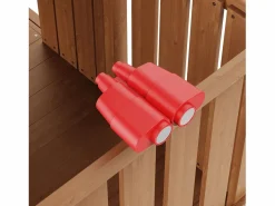 Cabaña Infantil|Casita de Juegos para Niños, SucceBuy - Casa de Juegos de Madera para Exteriores con Tobogán, Escalera y Ventana, Casa de Juegos de Jardín