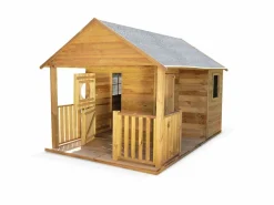 Sweeek Casita de madera infantil madera Marru00f3n chocolate Best