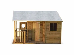 Sweeek Casita de madera infantil madera Marru00f3n chocolate Best