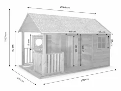 Sweeek Casita de madera infantil madera Marru00f3n chocolate Best