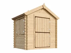 Timbela Casitas de madera infantiles jardin con el suelo - 1.1m² / L146xB112xA145 cm - M516 Color natural claro Best