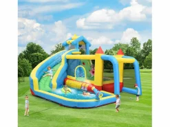 Hauss Spole Castillo Hinchable|Castillo hinchable 5 en 1 para niños con tobogán y piscina - Tejido Oxford 364x315x239 cm