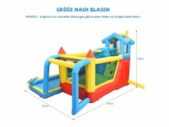 Hauss Spole Castillo Hinchable|Castillo hinchable 5 en 1 para niños con tobogán y piscina - Tejido Oxford 364x315x239 cm