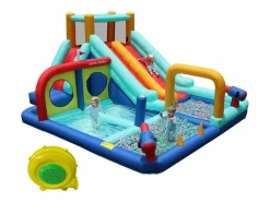 Merax Castillo Hinchable|Castillo inflable con tobogán acuático doble para niños - 365 x 450 x 217 cm - Oxford - con ventilador -