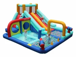 Merax Castillo Hinchable|Castillo inflable con tobogán acuático doble para niños - 365 x 450 x 217 cm - Oxford - con ventilador -