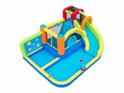 Castillo inflable con trampolines, ventilador, deslizamiento, cesta de baloncesto, de 3 a 8 años, 410x315x203cm^DripeX New