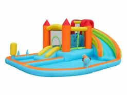 DripeX Castillo Hinchable|Castillo inflable con ventilador, piscina, tobogán, pistola de agua - de 3 a 8 años - carga máxima de 180 kg - 460x343x190cm